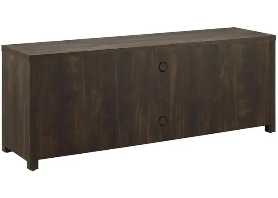 Gordon 58" Low Profile Tv Stand W/Fireplace Dark Walnut