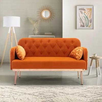 Velvet Sofa, Accent Sofa .Loveseat Sofa With Metal Feet