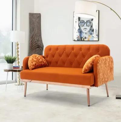 Velvet Sofa, Accent Sofa .Loveseat Sofa With Metal Feet