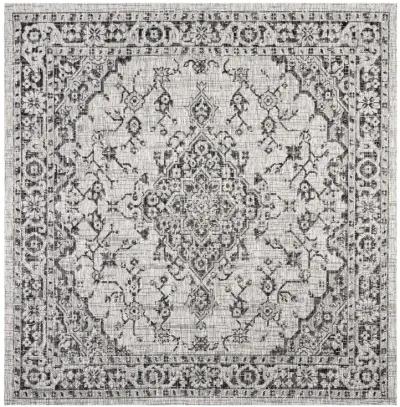 Rozetta Boho Medallion Textured Weave Gray/Black. Indoor/Outdoor Runner Rug