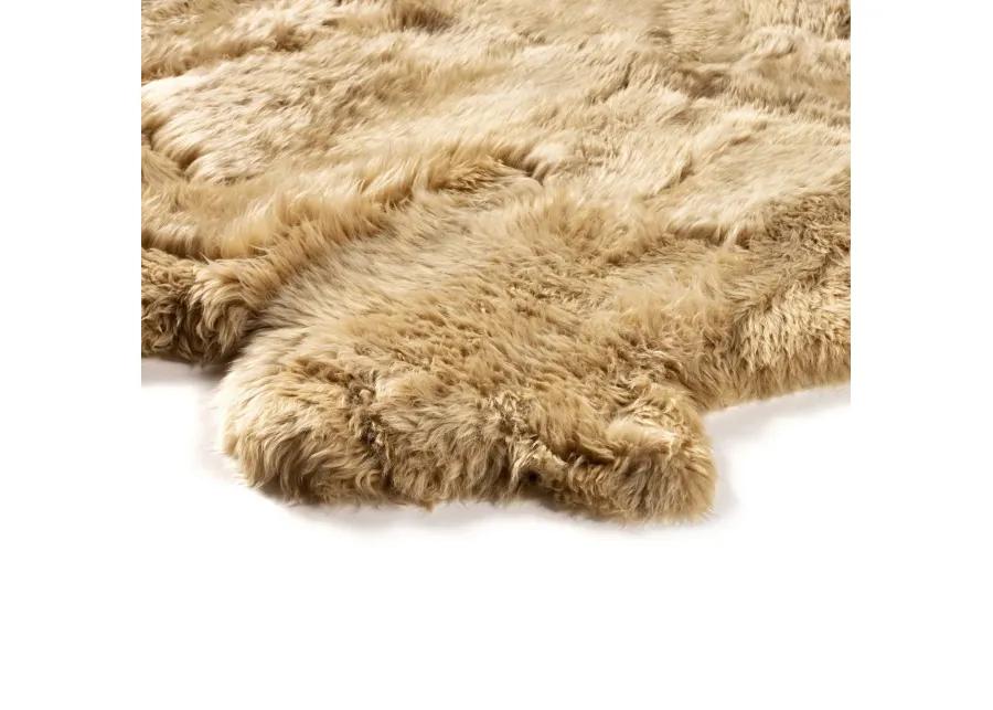 Lalo Beige Lambskin 4.5' x 5.75' Rug