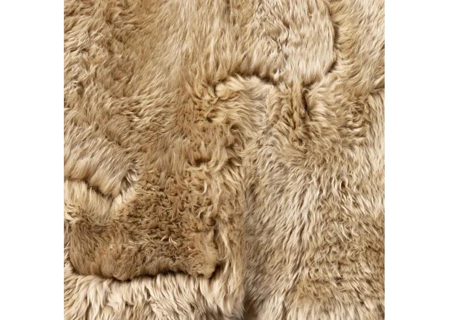 Lalo Beige Lambskin 4.5' x 5.75' Rug