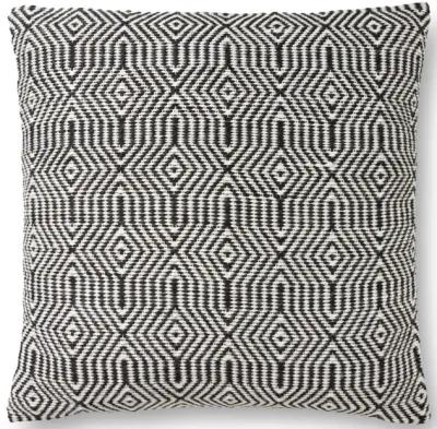 P0339 Black/White 22"x22" Poly Pillow