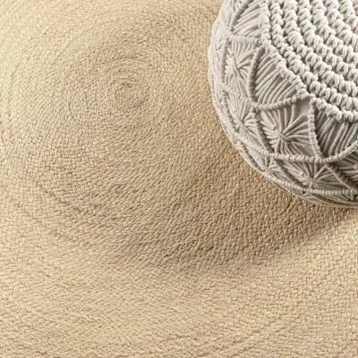 Zara Braided Coastal Cottage Round Jute. Round Area Rug