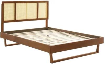 Modway - Kelsea Cane and Wood King Platform Bed with Angular Legs