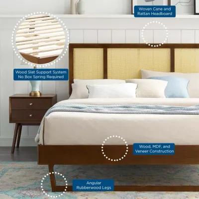 Modway - Kelsea Cane and Wood King Platform Bed with Angular Legs