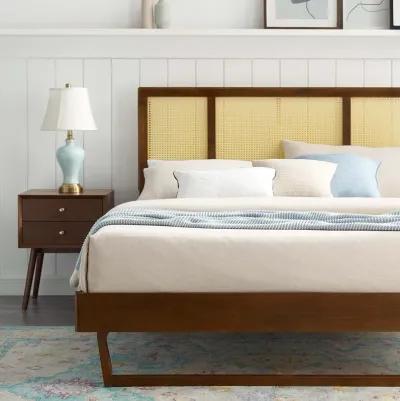 Modway - Kelsea Cane and Wood King Platform Bed with Angular Legs