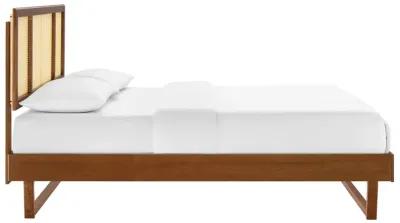 Modway - Kelsea Cane and Wood King Platform Bed with Angular Legs