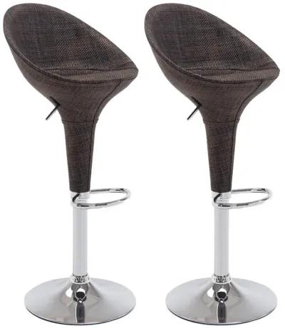 2pc Wicker Style Sling Fabric Chrome Bucket Seat Patio Bar Stool Spa Pool