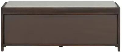 Merax Distressed Shutter Storage Bench with Acacia Veneer