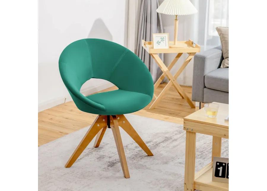 Swivel Accent Chair with Oversized Upholstered Seat for Home Office