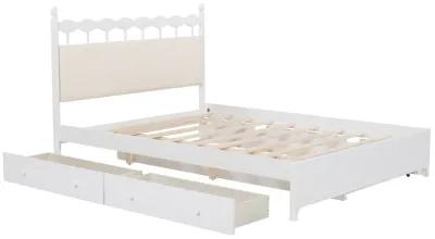 Merax Wooden Platform Bed  with Trundle and Drawers