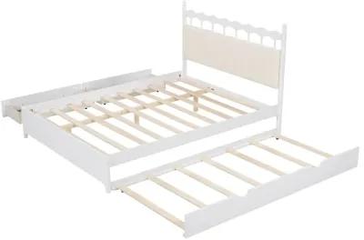 Merax Wooden Platform Bed  with Trundle and Drawers