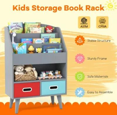 Hivvago Kids Bookshelf with Open Compartment for Toddlers 3+ Years Old