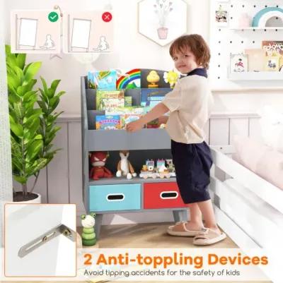 Hivvago Kids Bookshelf with Open Compartment for Toddlers 3+ Years Old