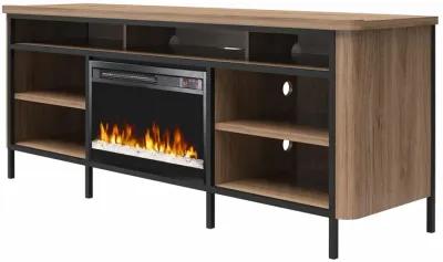 Danton Electric Fireplace Space Heater TV Console for TVs up to 75", Walnut