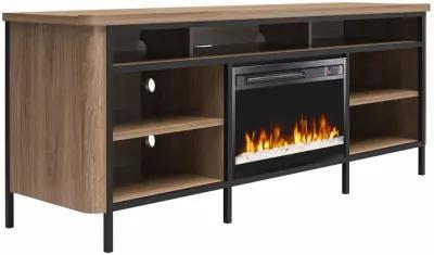 Danton Electric Fireplace Space Heater TV Console for TVs up to 75", Walnut