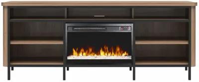 Danton Electric Fireplace Space Heater TV Console for TVs up to 75", Walnut