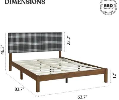 Asher Plaid Platform Bed Frame