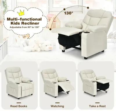 Kids Recliner Chair with Cup Holder and Footrest for Children