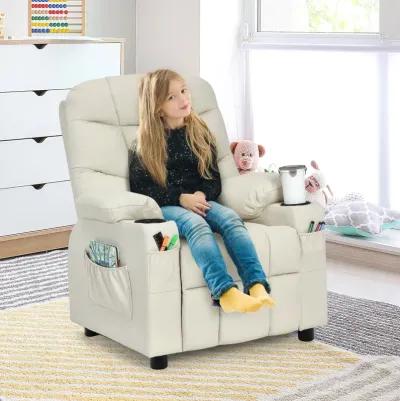 Kids Recliner Chair with Cup Holder and Footrest for Children