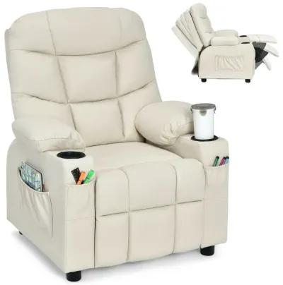 Kids Recliner Chair with Cup Holder and Footrest for Children