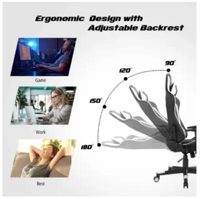 Hivvago Massage Gaming Chair with Lumbar Support and Headrest