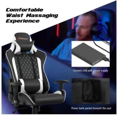 Hivvago Massage Gaming Chair with Lumbar Support and Headrest