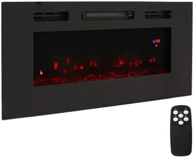 Sunnydaze 40 in Sophisticated Hearth Indoor Electric Fireplace - Black