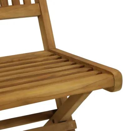 Sunnydaze Nantasket Solid Teak Folding Slat-Back Patio Chair