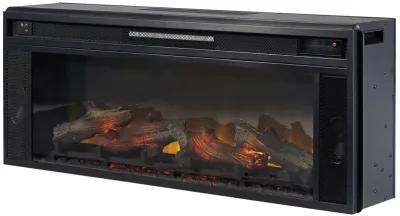 43 Inches Electric Fireplace Insert with Log Set Look, Black - Benzara