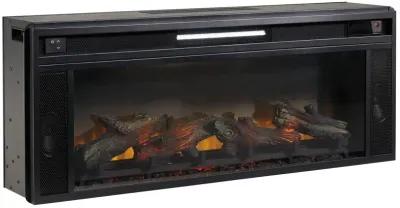 43 Inches Electric Fireplace Insert with Log Set Look, Black - Benzara