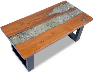 vidaXL Coffee Table Teak Resin 39.4"x19.7"