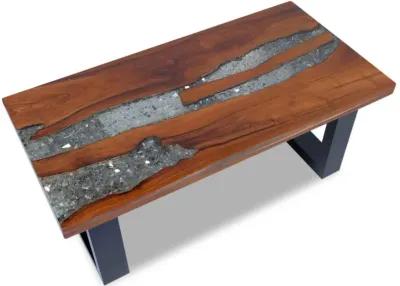 vidaXL Coffee Table Teak Resin 39.4"x19.7"