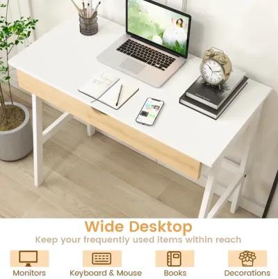 Wooden Computer Desk with Drawer for Home Office