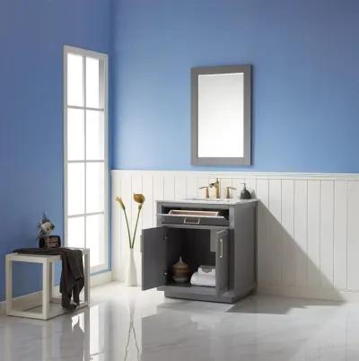 Altair 30 Single Bathroom Vanity Set in Gray with Mirror