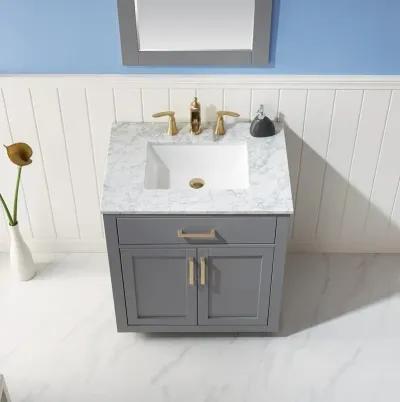 Altair 30 Single Bathroom Vanity Set in Gray with Mirror