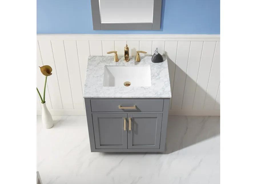 Altair 30 Single Bathroom Vanity Set in Gray with Mirror