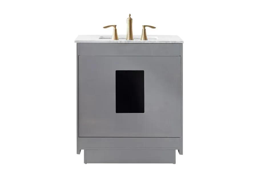 Altair 30 Single Bathroom Vanity Set in Gray with Mirror