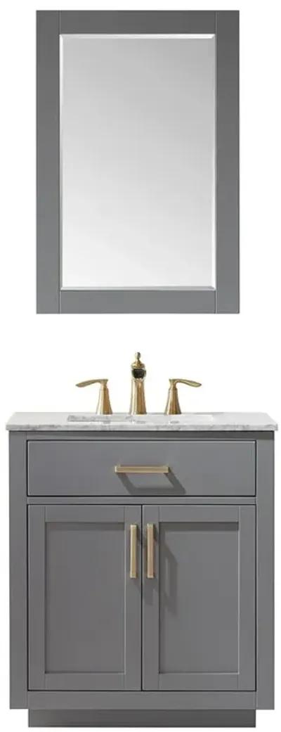 Altair 30 Single Bathroom Vanity Set in Gray with Mirror