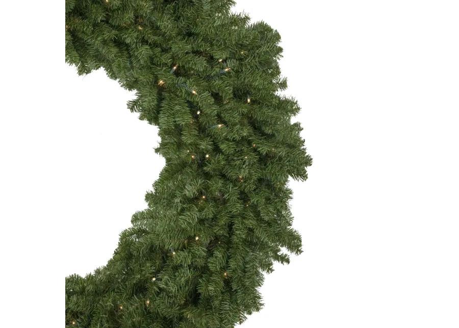 5' Pre-Lit Commercial Canadian Pine Artificial Christmas Wreath  Clear Lights