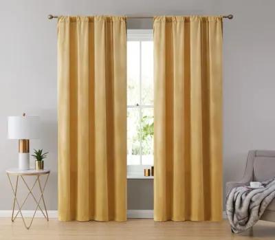 THD Maria Velvet Premium Soft Light Filtering Back Tab Rod Pocket Window Treatment Curtain Drapery Panels for Bedroom & Living Room - Set of 2 Panels