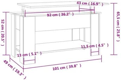 Coffee Table Smoked Oak 39.8"x19.3"x20.5" Engineered Wood