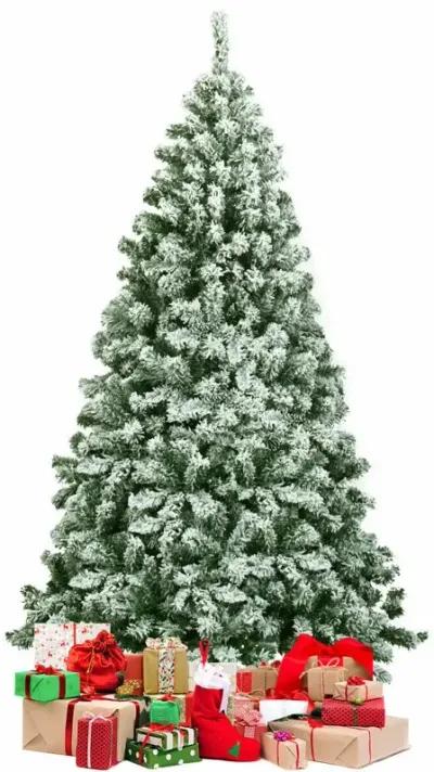 Snow Flocked Artificial Christmas Tree Hinged with 928 Tips