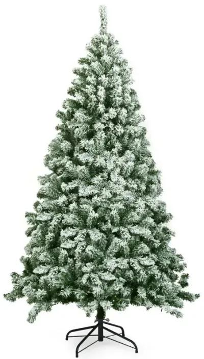 Snow Flocked Artificial Christmas Tree Hinged with 928 Tips