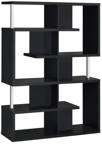 Hoover 5-tier Bookcase Black and Chrome