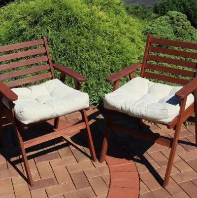 Sunnydaze Outdoor Square Olefin Tufted Seat Cushions - Set of 2