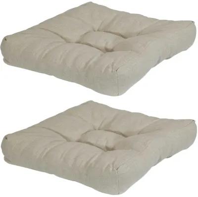 Sunnydaze Outdoor Square Olefin Tufted Seat Cushions - Set of 2