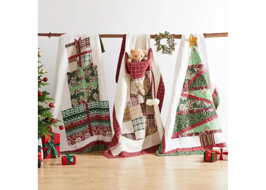 Greenland Home Fashion Christmas Tree Ultra Soft High-Quality Throw Blanket Standard Red