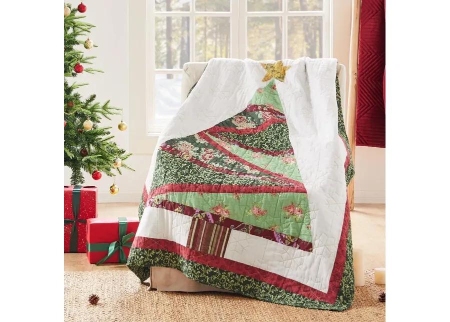 Greenland Home Fashion Christmas Tree Ultra Soft High-Quality Throw Blanket Standard Red